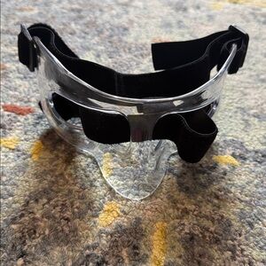 Transparent Clear Basketball Face Mask Nose Guard For Sports with Black Strap